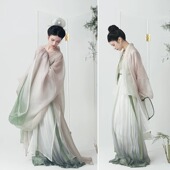 衫 青音·宋原创汉服女春绣花渐变大袖 百迭仿铁拐墓长衫 上遥居