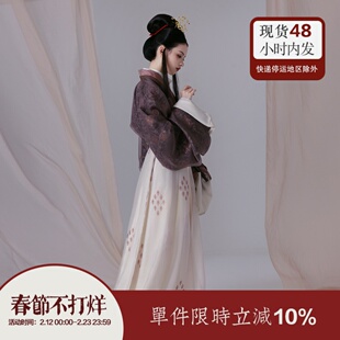 【上遥居】扶光 东晋制原创汉服女复原款仿宋锦交领襦印花交窬裙