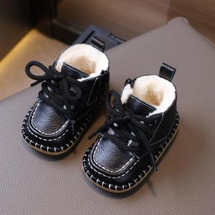 子加绒软底1一3岁女童保暖鞋 冬季 加绒防滑婴儿鞋 男宝宝棉鞋 学步鞋