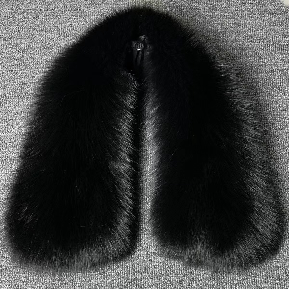 定做狐狸毛方领羽绒服毛领男女通用皮衣皮草