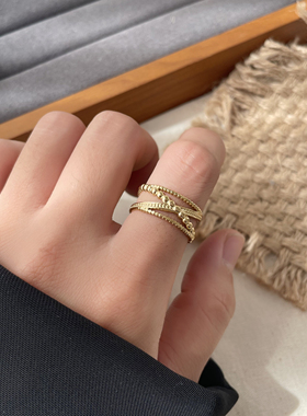 钛钢多层交叉缠绕戒指