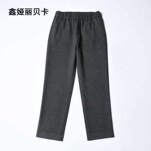 秋冬 2026新款鑫娅丽贝卡26307弹力毛料修身显瘦小直筒十分裤女裤