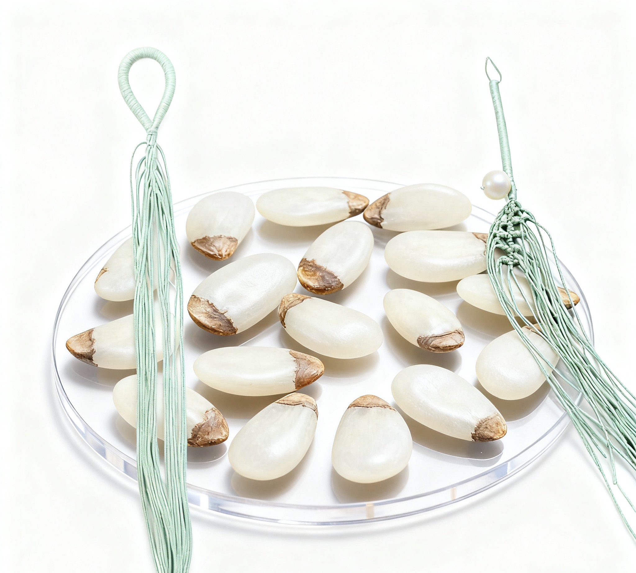 葡萄串配件柿子核手工编织无患子棕榈子星月挂件绳直接穿菩提子