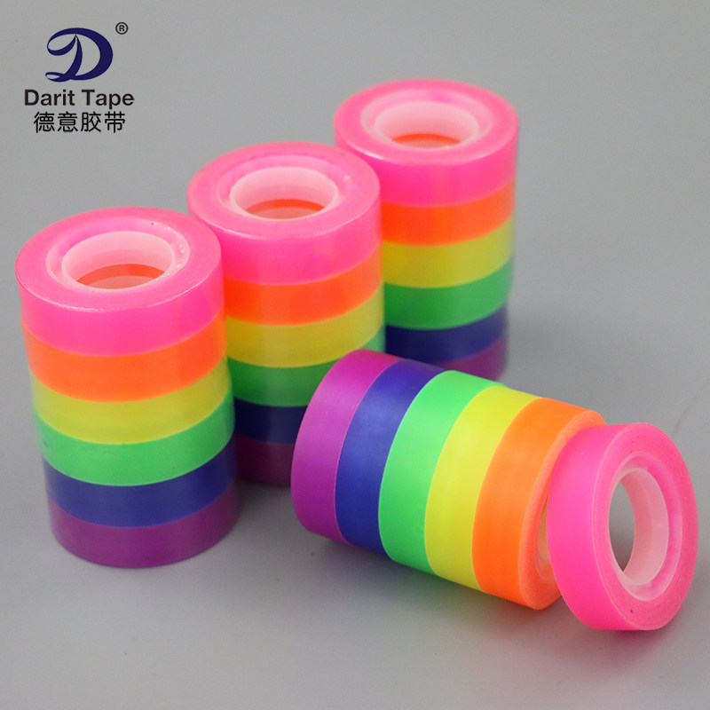 德意隐形胶带测试胶带粘字写字透明磨砂胶带复印学生用胶带*6卷装