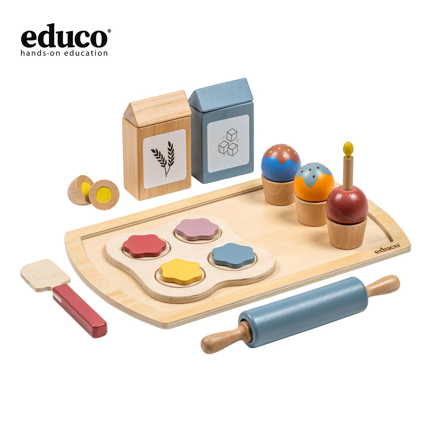 educo烘焙套装 仿真纸杯蛋糕鸡蛋面团过家家西餐制作玩具儿童礼物图片