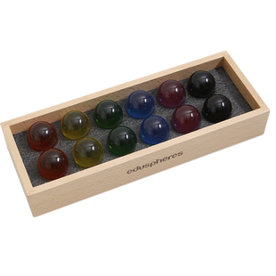 幼儿园STEM班级教具 树脂球套装 6色 小孩辨别颜色感官球视觉观察