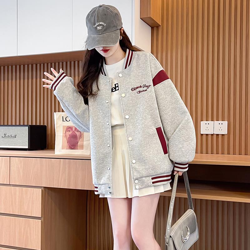 开春美式棒球服外套女春秋休闲夹克2025新款初高中学生学院风上衣