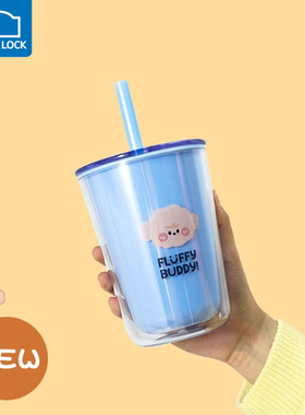 乐扣乐扣水杯2024新款塑料吸管杯可爱女生杯子ing风时尚高颜值