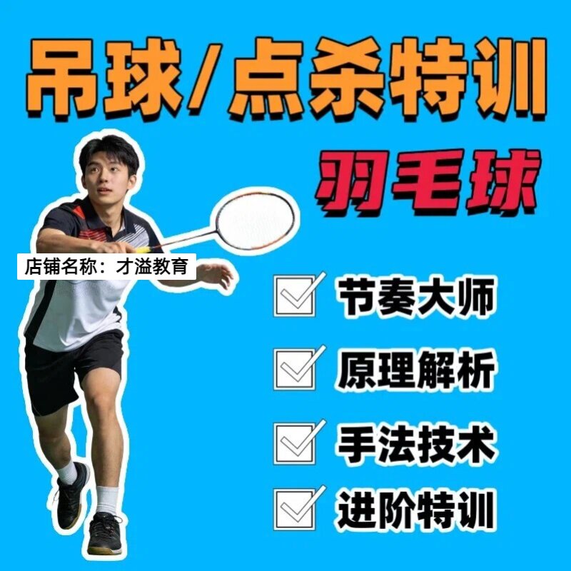 羽毛球系统教学基础到进阶精通打羽毛球步法吊球杀球技巧技术课程