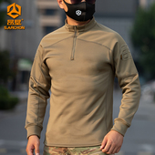 军迷秋冬户外迷彩长袖 上衣 蛙服加绒单导卫衣男战术保暖抓绒衣修身