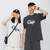 字母印花宽松圆领短袖 原创265g全棉夏季 加厚复古美式 T恤男女情侣