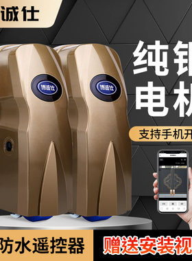 博诚仕纯铜芯平开门电机八字开门机电动大门别墅全套走轮对开门机