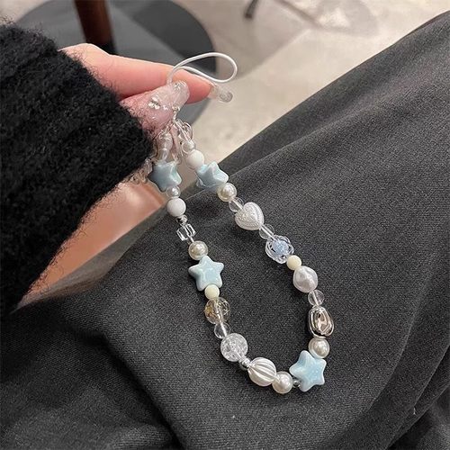 手机链子可爱蓝色星星手机壳挂绳简约ccd相机挂绳新款拍立得挂件