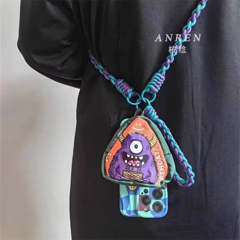 嘻哈潮流挂包小包创意新款零钱包迷你单肩包钥匙包耳机包卡通可爱