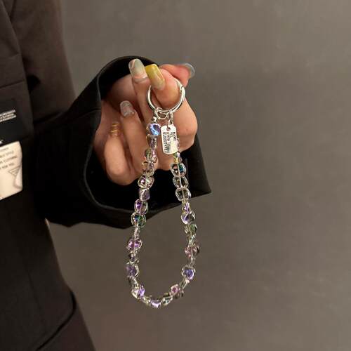 奢华高级感高级感石头水晶珠子手提手腕短挂绳手机壳车钥匙扣挂件