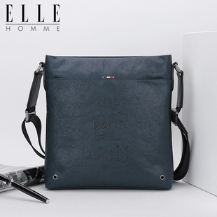 ELLE 挎包 HOMME男包真皮商务单肩包头层牛皮斜挎包休闲斜背包男士