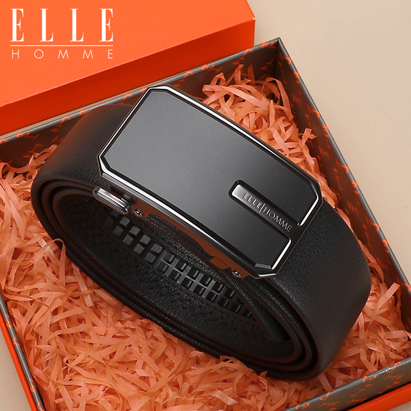 ellehomme皮带真皮男商务休闲