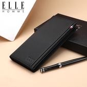 礼物长款 ELLE HOMME男士 钱包真皮男钱夹大容量多卡位牛皮商务票夹