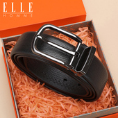 裤 品牌正装 带 HOMME针扣皮带真皮男商务休闲头层牛皮腰带时尚 ELLE