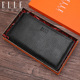 ELLE 票夹 真皮钱夹轻奢品牌手机包简约时尚 HOMME新款 拉链钱包男款