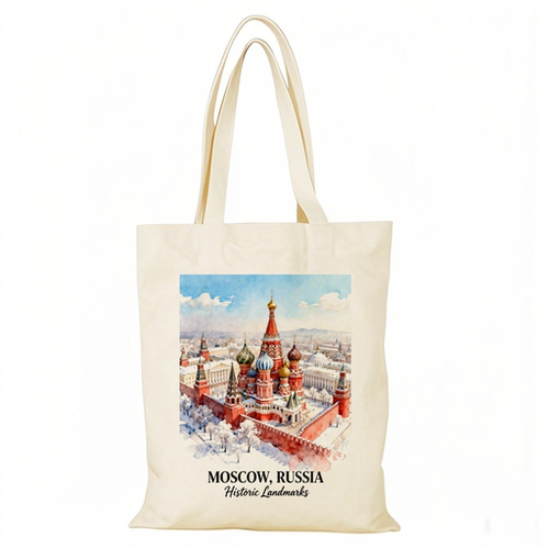 Russia帆布包Moscow莫斯科俄罗斯城市文创帆布袋定制手提环保购物