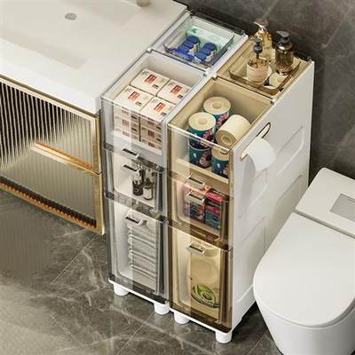 卫生间置物架浴室马桶夹缝收纳柜塑料多层缝隙置物柜洗手间储物柜