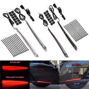 适用哈雷公路滑翔路王大道滑翔改装LED边箱装饰灯边箱流水灯14年+