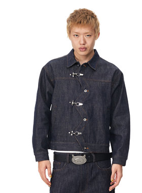 EK/EVILKNIGHT 春夏立体剪裁扭曲线条飞机扣原牛牛仔夹克外套