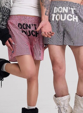 EK/EVILKNIGHT 春夏恶搞字母印花格纹情侣家居阿罗裤短裤内裤