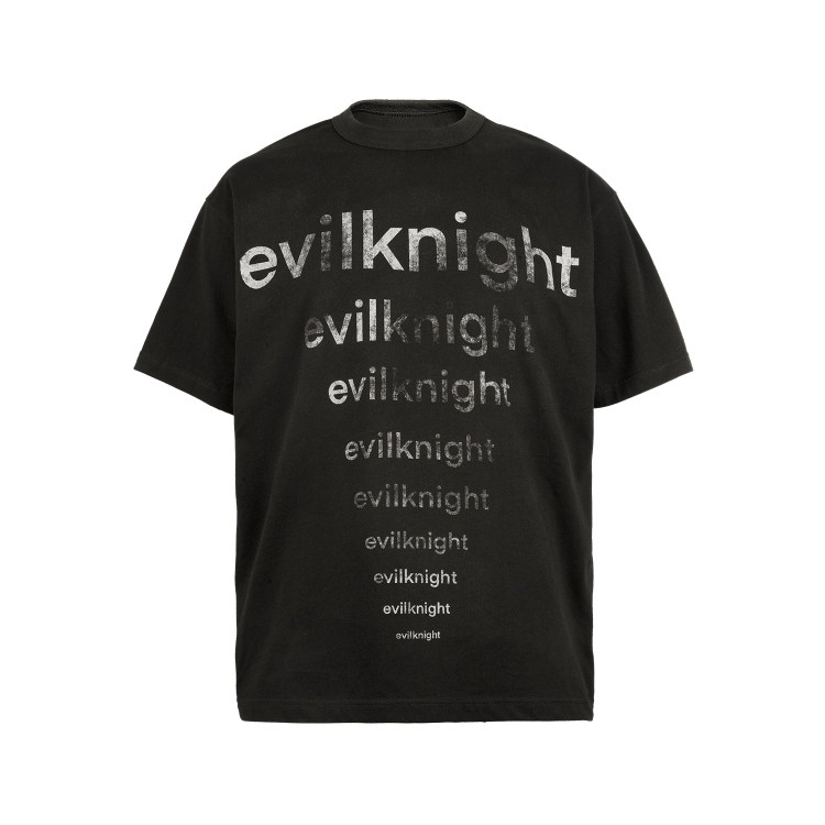 EK 三色evilknight基础标语印花短袖男女同款圆领宽松百搭情侣T恤
