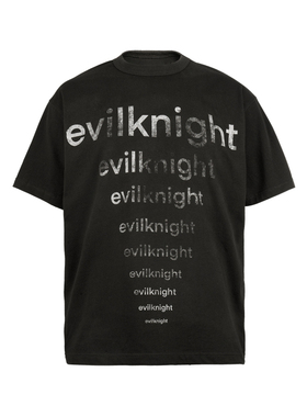 EK 三色evilknight基础标语印花短袖男女同款圆领宽松百搭情侣T恤