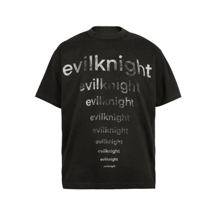 EK 三色evilknight基础标语印花短袖男女同款圆领宽松百搭情侣T恤