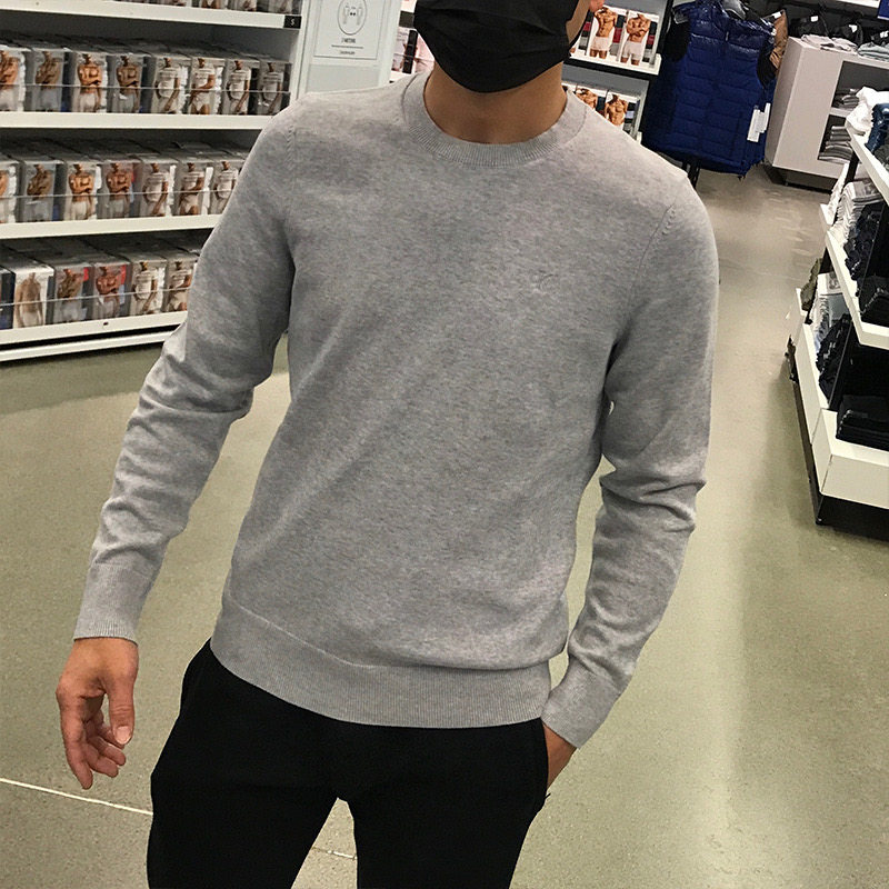 自留款CK/Calvin Klein男士pima匹马棉不起球抗皱免烫针织衫毛衣