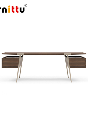 furnittu设计师家具意式轻奢书房实木 Domus scrivania 办公桌