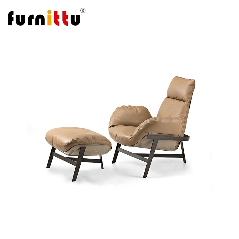 高端furnittu设计师意大利家具 小户型客厅羽绒沙发配套休闲椅