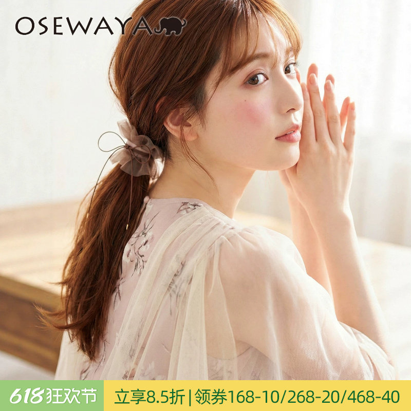 OSEWAYA发扣日系精致感蝴蝶结飘带仙气淑女发圈设计感高级感发饰
