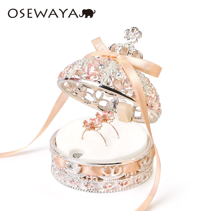 OSEWAYA皇冠首饰盒珐琅彩欧式樱花饰品收纳盒求婚告白婚戒盒礼物,饰品/流行首饰/时尚饰品新,首饰盒,淘宝优惠券,粉丝福利购,淘宝优惠卷