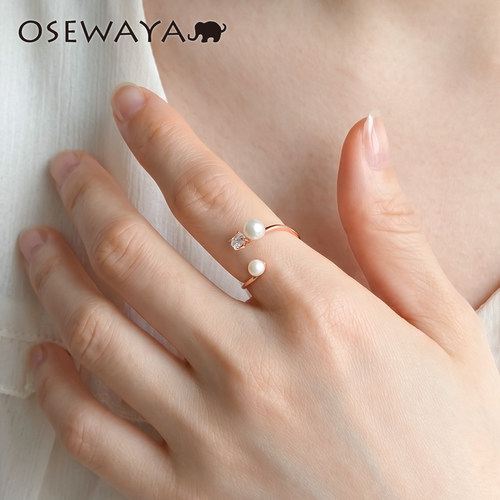 OSEWAYA珍珠开口可调戒指女