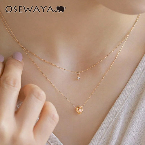 OSEWAYA轻奢复古双层锁骨链