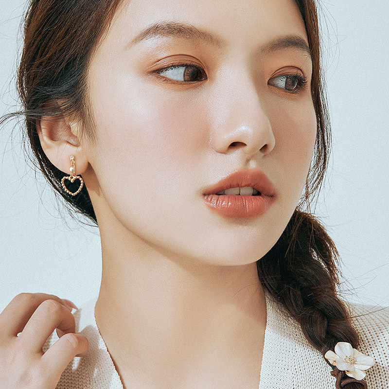 OSEWAYA锆石冰晶雪花反季耳钉/夏日水波纹方糖柠檬黄925银耳环女
