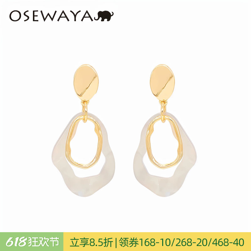OSEWAYA耳夹高级大气时尚几何耳坠女韩国气质耳环无耳洞复古港风