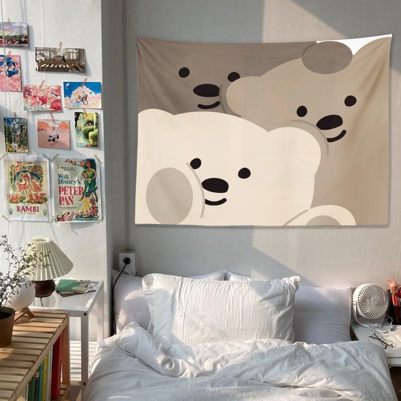 可爱小熊卧室床头背景布