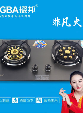 樱邦猛火爆炒嵌入式双灶燃气灶