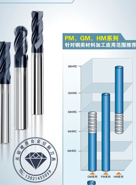 株洲钻石四刃直柄平头立铣刀PM-4E-D4.0 D6 D8 D12 4EL-D10-G加长