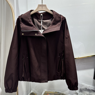 显瘦百搭上衣 休闲韩系连帽冲锋衣外套女修身 专柜2025新款 时尚