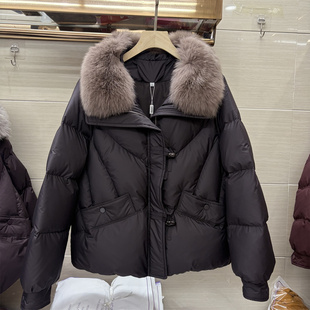 设计感小个子狐狸毛领短款羽绒服女加厚白鸭绒保暖外套冬季时尚