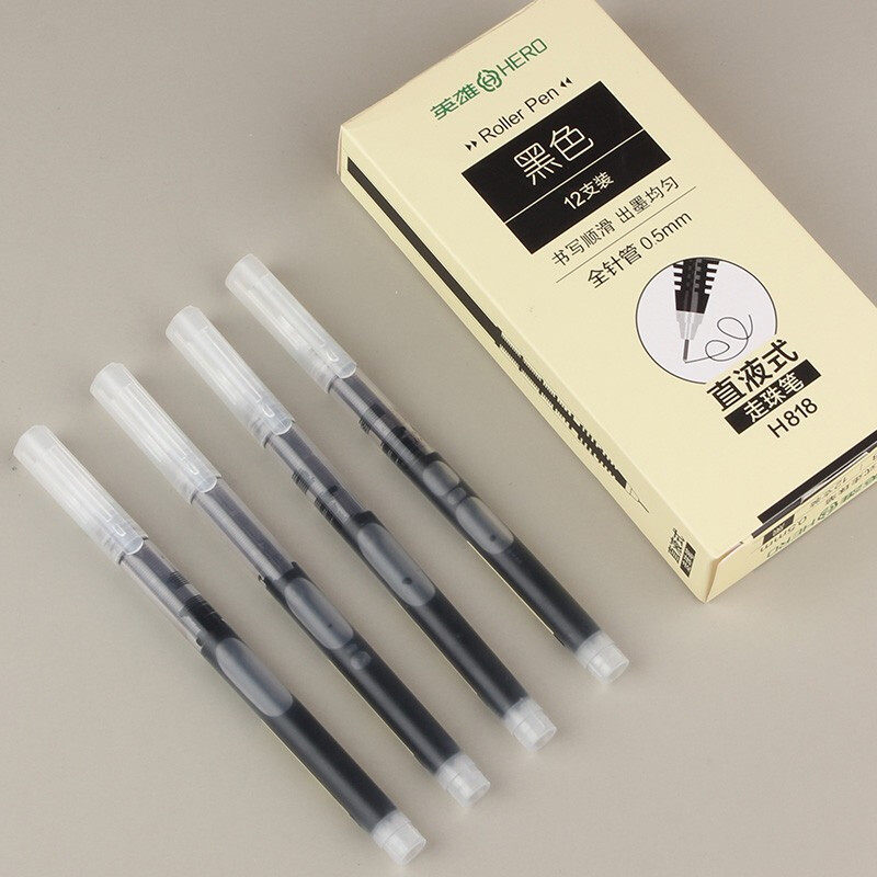 英雄(hero)直液式中性笔商务办公采购签字笔h818/h828 学生日常书写练