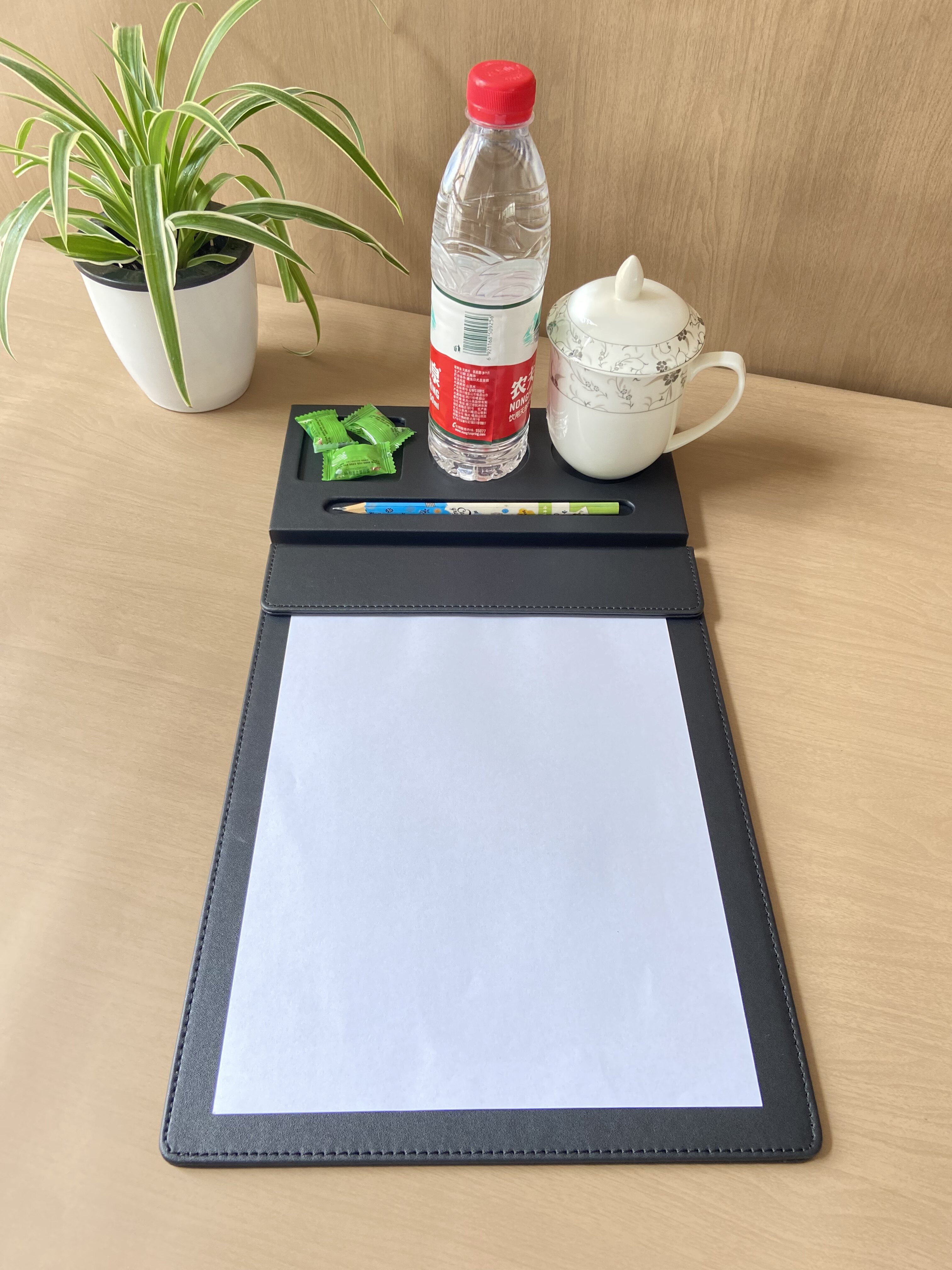 A4会议垫杯托杯垫文件便签夹写字板台垫高级商务办公会议专用定制