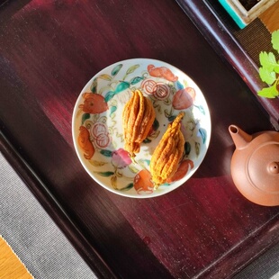 特价晚清江南粉彩福寿茶果盘壶承老物件古董新中式收纳摆件8680