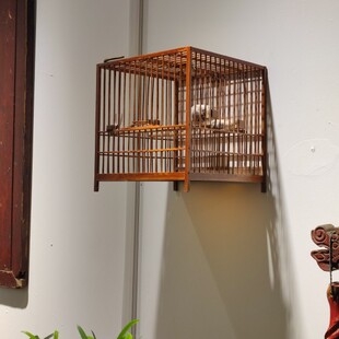 老竹制鸟笼空间装饰摆件置物